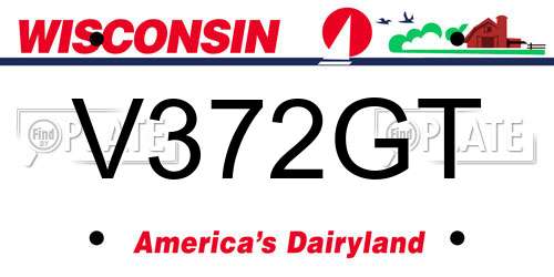 V372GT Wisconsin License Plate