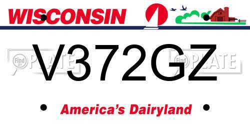 V372GZ Wisconsin License Plate