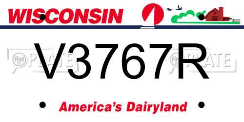 V3767R Wisconsin License Plate