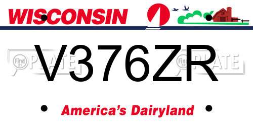 V376ZR Wisconsin License Plate