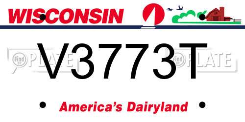 V3773T Wisconsin License Plate