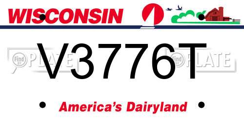 V3776T Wisconsin License Plate
