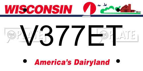 V377ET Wisconsin License Plate