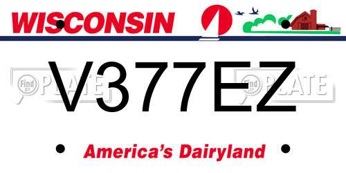 V377EZ Wisconsin License Plate