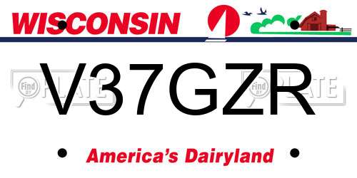 V37GZR Wisconsin License Plate