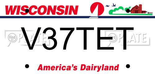 V37TET Wisconsin License Plate