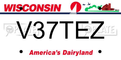 V37TEZ Wisconsin License Plate