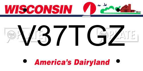 V37TGZ Wisconsin License Plate