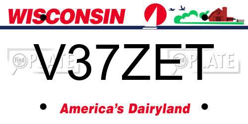 V37ZET Wisconsin License Plate
