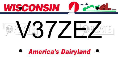 V37ZEZ Wisconsin License Plate