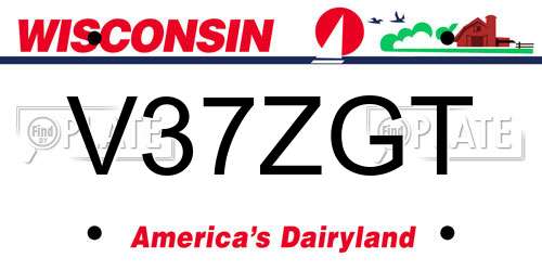 V37ZGT Wisconsin License Plate