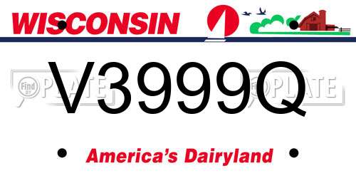 V3999Q Wisconsin License Plate
