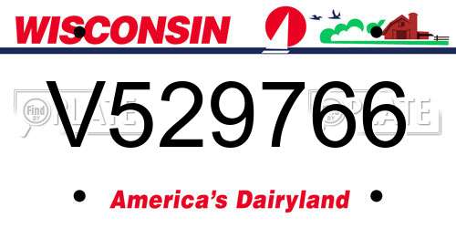 V529766 Wisconsin License Plate