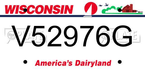 V52976G Wisconsin License Plate