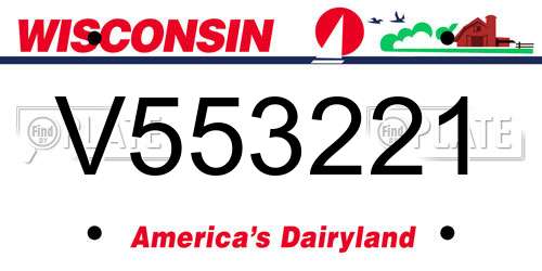 V553221 Wisconsin License Plate