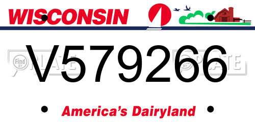 V579266 Wisconsin License Plate