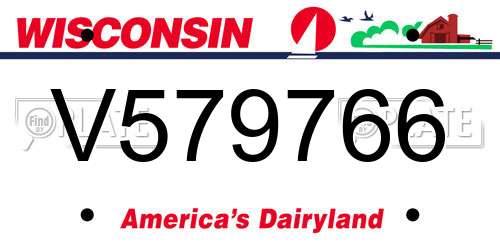 V579766 Wisconsin License Plate