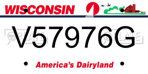 V57976G Wisconsin License Plate