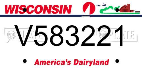 V583221 Wisconsin License Plate