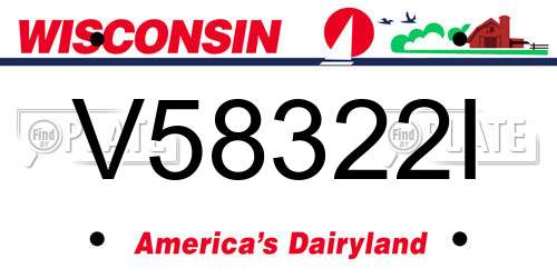 V58322I Wisconsin License Plate