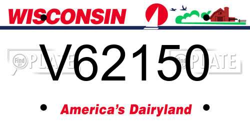 V62150 Wisconsin License Plate