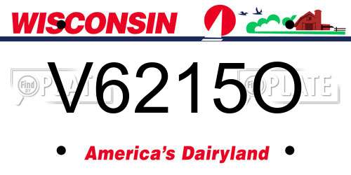 V6215O Wisconsin License Plate