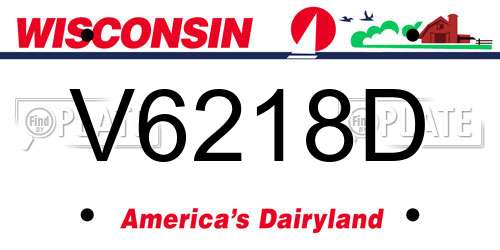 V6218D Wisconsin License Plate