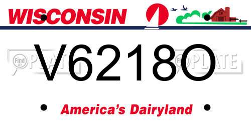 V6218O Wisconsin License Plate