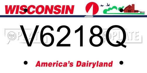 V6218Q Wisconsin License Plate