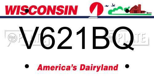 V621BQ Wisconsin License Plate