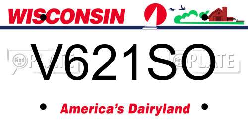 V621SO Wisconsin License Plate
