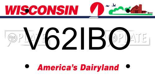 V62IBO Wisconsin License Plate