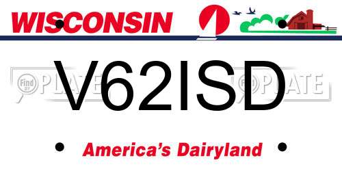 V62ISD Wisconsin License Plate