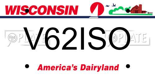 V62ISO Wisconsin License Plate