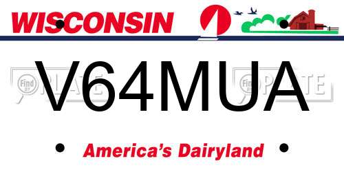V64MUA Wisconsin License Plate