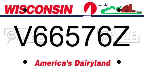 V66576Z Wisconsin License Plate