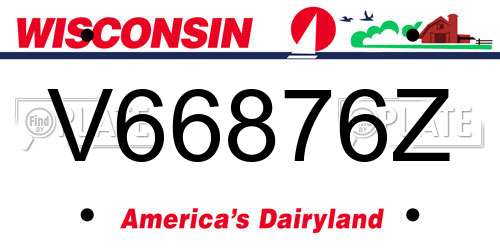 V66876Z Wisconsin License Plate