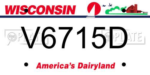 V6715D Wisconsin License Plate