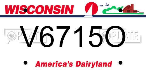 V6715O Wisconsin License Plate