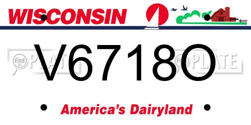 V6718O Wisconsin License Plate