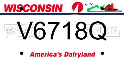 V6718Q Wisconsin License Plate