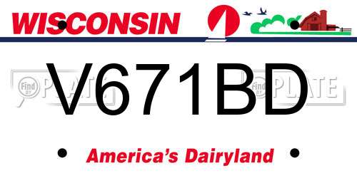 V671BD Wisconsin License Plate