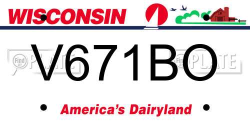 V671BO Wisconsin License Plate