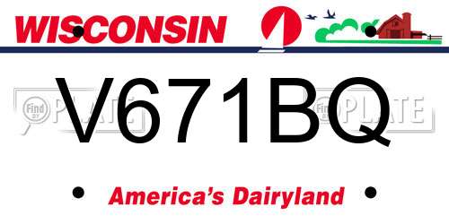 V671BQ Wisconsin License Plate