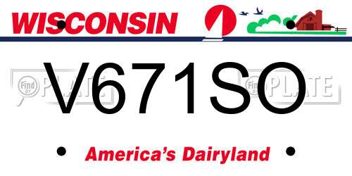 V671SO Wisconsin License Plate