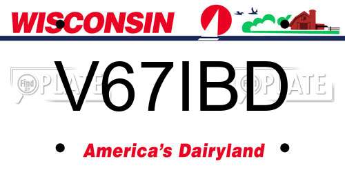 V67IBD Wisconsin License Plate