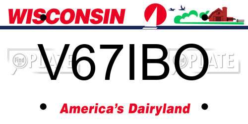 V67IBO Wisconsin License Plate