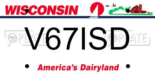 V67ISD Wisconsin License Plate