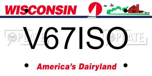 V67ISO Wisconsin License Plate