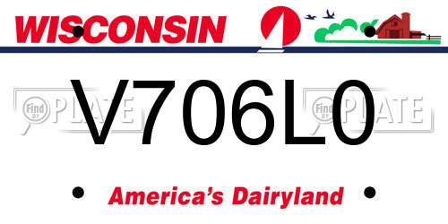 V706L0 Wisconsin License Plate